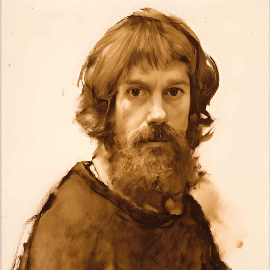 Vintage-style image of a man with beard